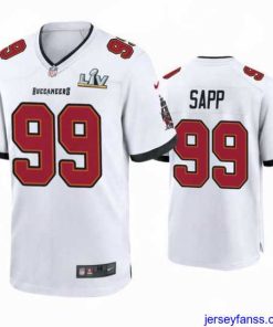 Amazing Warren Sapp Buccaneers White Super Bowl Lv Game Jersey