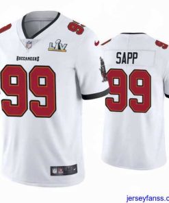 Fantastic Warren Sapp Buccaneers White Super Bowl Lv Vapor Limited Jersey