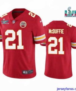 Outstanding Toddler Kansas City Chiefs 21 Trent McDuffie Red Super Bowl LVII Patch Vapor Untouchable Limited Stitched Jersey
