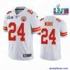 Amazing Toddler Kansas City Chiefs 24 Skyy Moore White Super Bowl LVII Patch Vapor Untouchable Limited Stitched Jersey