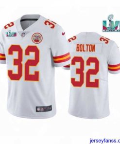 Exclusive Toddler Kansas City Chiefs 32 Nick Bolton White Super Bowl LVII Patch Vapor Untouchable Limited Stitched Jersey