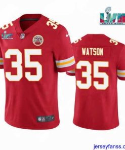 Impressive Toddler Kansas City Chiefs 35 Jaylen Watson Red Super Bowl LVII Patch Vapor Untouchable Limited Stitched Jersey