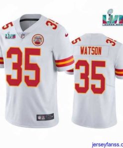 Exclusive Toddler Kansas City Chiefs 35 Jaylen Watson White Super Bowl LVII Patch Vapor Untouchable Limited Stitched Jersey