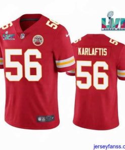 Impressive Toddler Kansas City Chiefs 56 George Karlaftis Red Super Bowl LVII Patch Vapor Untouchable Limited Stitched Jersey