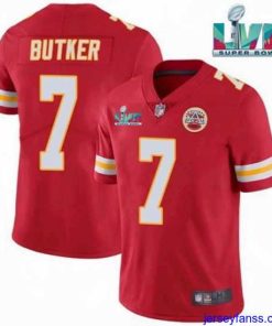 Fantastic Toddler Kansas City Chiefs 7 Harrison Butker Red Super Bowl LVII Patch Vapor Untouchable Limited Stitched Jersey