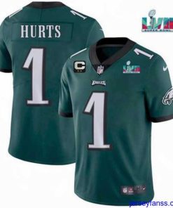 Impressive Toddler Philadelphia Eagles 1 Jalen Hurts Green Super Bowl LVII Patch And 2 Star C Patch Vapor Untouchable Limited Stitched Jersey
