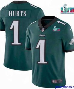 Fantastic Toddler Philadelphia Eagles 1 Jalen Hurts Green Super Bowl LVII Patch Vapor Untouchable Limited Stitched Jersey