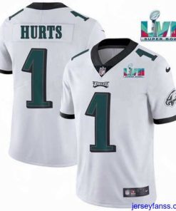 Stylish Toddler Philadelphia Eagles 1 Jalen Hurts White Super Bowl LVII Patch Vapor Untouchable Limited Stitched Jersey