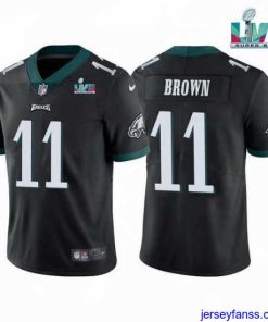 Stylish Toddler Philadelphia Eagles 11 A J  Brown Black Super Bowl LVII Patch Vapor Untouchable Limited Stitched Jersey