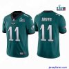 Amazing Toddler Philadelphia Eagles 11 A  J  Brown Green Super Bowl LVII Patch Vapor Untouchable Limited Stitched Jersey