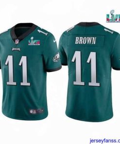 Amazing Toddler Philadelphia Eagles 11 A  J  Brown Green Super Bowl LVII Patch Vapor Untouchable Limited Stitched Jersey