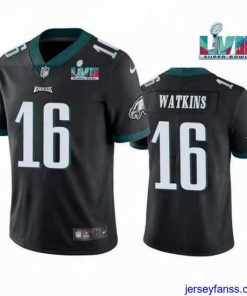 Outstanding Toddler Philadelphia Eagles 16 Quez Watkins Black Super Bowl LVII Vapor Untouchable Limited Stitched Jersey