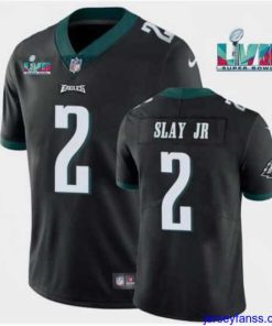 Exclusive Toddler Philadelphia Eagles 2 Darius Slay JR Black Super Bowl LVII Patch Vapor Untouchable Limited Stitched Jersey