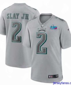 Exclusive Toddler Philadelphia Eagles 2 Darius Slay Jr  Grey Super Bowl LVII Patch Atmosphere Fashion Stitched Game Jersey