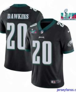 Stylish Toddler Philadelphia Eagles 20 Brian Dawkins Black Super Bowl LVII Patch Vapor Untouchable Limited Stitched Jersey