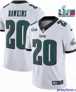 Premium Toddler Philadelphia Eagles 20 Brian Dawkins White Super Bowl LVII Patch Vapor Untouchable Limited Stitched Jersey