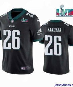 Outstanding Toddler Philadelphia Eagles 26 Miles Sanders Black Super Bowl LVII Patch Vapor Untouchable Limited Stitched Jersey