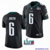 Stylish Toddler Philadelphia Eagles 6 DeVonta Smith Black Super Bowl LVII Patch Vapor Untouchable Limited Stitched Jersey