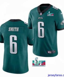 Exclusive Toddler Philadelphia Eagles 6 DeVonta Smith Green Super Bowl LVII Patch Vapor Untouchable Limited Stitched Jersey
