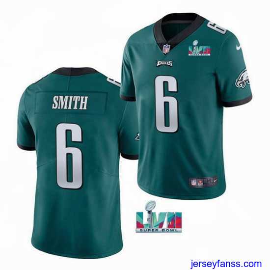 Exclusive Toddler Philadelphia Eagles 6 DeVonta Smith Green Super Bowl LVII Patch Vapor Untouchable Limited Stitched Jersey