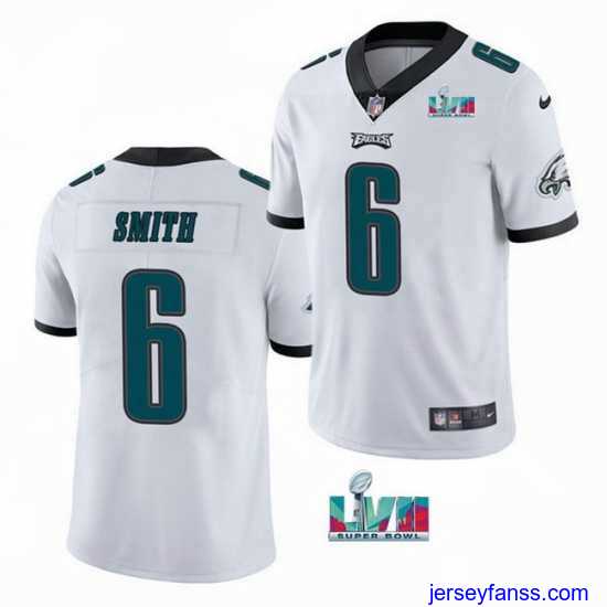 Stylish Toddler Philadelphia Eagles 6 DeVonta Smith White Super Bowl LVII Patch Vapor Untouchable Limited Stitched Jersey