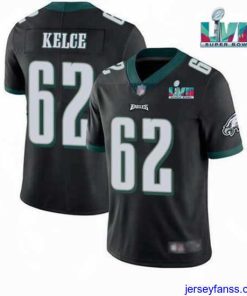 Gorgeous Toddler Philadelphia Eagles 62 Jason Kelce Black Super Bowl LVII Patch Vapor Untouchable Limited Stitched Jersey
