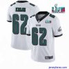 Impressive Toddler Philadelphia Eagles 62 Jason Kelce White Super Bowl LVII Patch Vapor Untouchable Limited Stitched Jersey