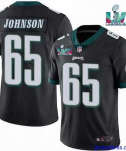 Exclusive Toddler Philadelphia Eagles 65 Lane Johnson Black Super Bowl LVII Patch Vapor Untouchable Limited Stitched Jersey