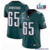 Amazing Toddler Philadelphia Eagles 65 Lane Johnson Green Super Bowl LVII Patch Vapor Untouchable Limited Stitched Jersey