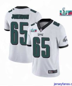 Premium Toddler Philadelphia Eagles 65 Lane Johnson White Super Bowl LVII Patch Vapor Untouchable Limited Stitched Jersey