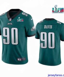 Stylish Toddler Philadelphia Eagles 90 Jordan Davis Green Super Bowl LVII Patch Vapor Untouchable Limited Stitched Jersey