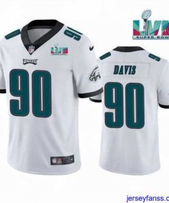 Premium Toddler Philadelphia Eagles 90 Jordan Davis White Super Bowl LVII Patch Vapor Untouchable Limited Stitched Jersey