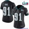 Amazing Toddler Philadelphia Eagles 91 Fletcher Cox Black Super Bolw LVII Patch Vapor Untouchable Limited Stitched Football Jersey