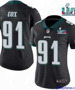 Amazing Toddler Philadelphia Eagles 91 Fletcher Cox Black Super Bolw LVII Patch Vapor Untouchable Limited Stitched Football Jersey