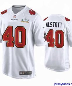 Premium Mike Alstott Buccaneers White Super Bowl Lv Game Fashion Jersey