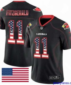 Exclusive NEW Arizona Cardinals #11 Larry Fitzgerald Black NFL Elite USA Flag Fashion Jersey