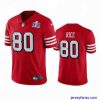 Stylish Nike 49ers 80 Jerry Rice Red Rush Stitched NFL Vapor Untouchable Limited 2024 Super Bowl LVIII Jersey