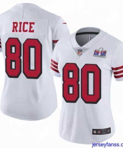 Impressive Nike 49ers 80 Jerry Rice White Rush Stitched NFL Vapor Untouchable Limited 2024 Super Bowl LVIII Jersey