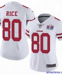 Premium Nike 49ers 80 Jerry Rice White Stitched NFL Vapor Untouchable Limited 2024 Super Bowl LVIII Jersey