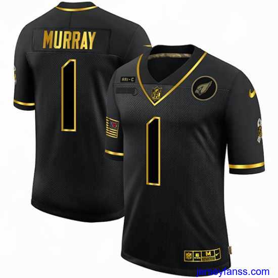 Gorgeous Nike Arizona Cardinals 1 Kyler Murray Black Gold 2020 Salute To Service Limited Jersey