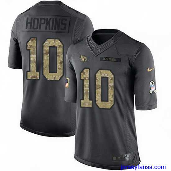 Exclusive Nike Cardinals 10 DeAndre Hopkins Black Stitched NFL Limited 2016 Salute to Service Jersey
