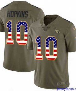 Outstanding Nike Cardinals 10 DeAndre Hopkins Olive USA Flag Stitched NFL Limited 2017 Salute To Service Jersey
