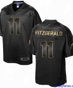 Gorgeous Nike Cardinals #11 Larry Fitzgerald Pro Line Black Gold Collection Mens Stitched NFL Game Jersey