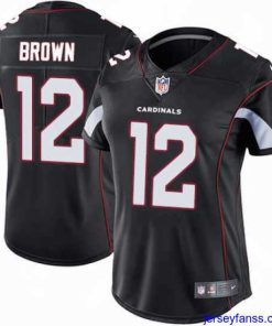 Impressive Nike Cardinals #12 John Brown Black Alternate Womens Stitched NFL Vapor Untouchable Limited Jersey