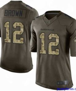 Stylish Nike Cardinals #12 John Brown Green Stitched NFL Limited Salute to Service Jersey