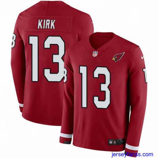 Premium Nike Cardinals #13 Christian Kirk Red Team Color Stitched NFL Limited Therma Long Sleeve Jersey