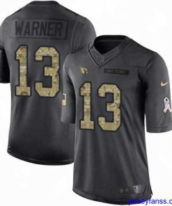 Stylish Nike Cardinals #13 Kurt Warner Black Mens Stitched NFL Limited 2016 Salute to Service Jersey