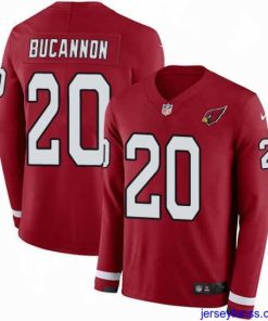 Stylish Nike Cardinals #20 Deone Bucannon Red Team Color Stitched NFL Limited Therma Long Sleeve Jersey