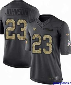 Fantastic Nike Cardinals #23 Chris Johnson Black Mens Stitched NFL Limited 2016 Salute to Service Jersey