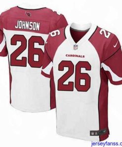Premium Nike Cardinals #26 Rashad Johnson White Mens Stitched NFL Elite Jersey